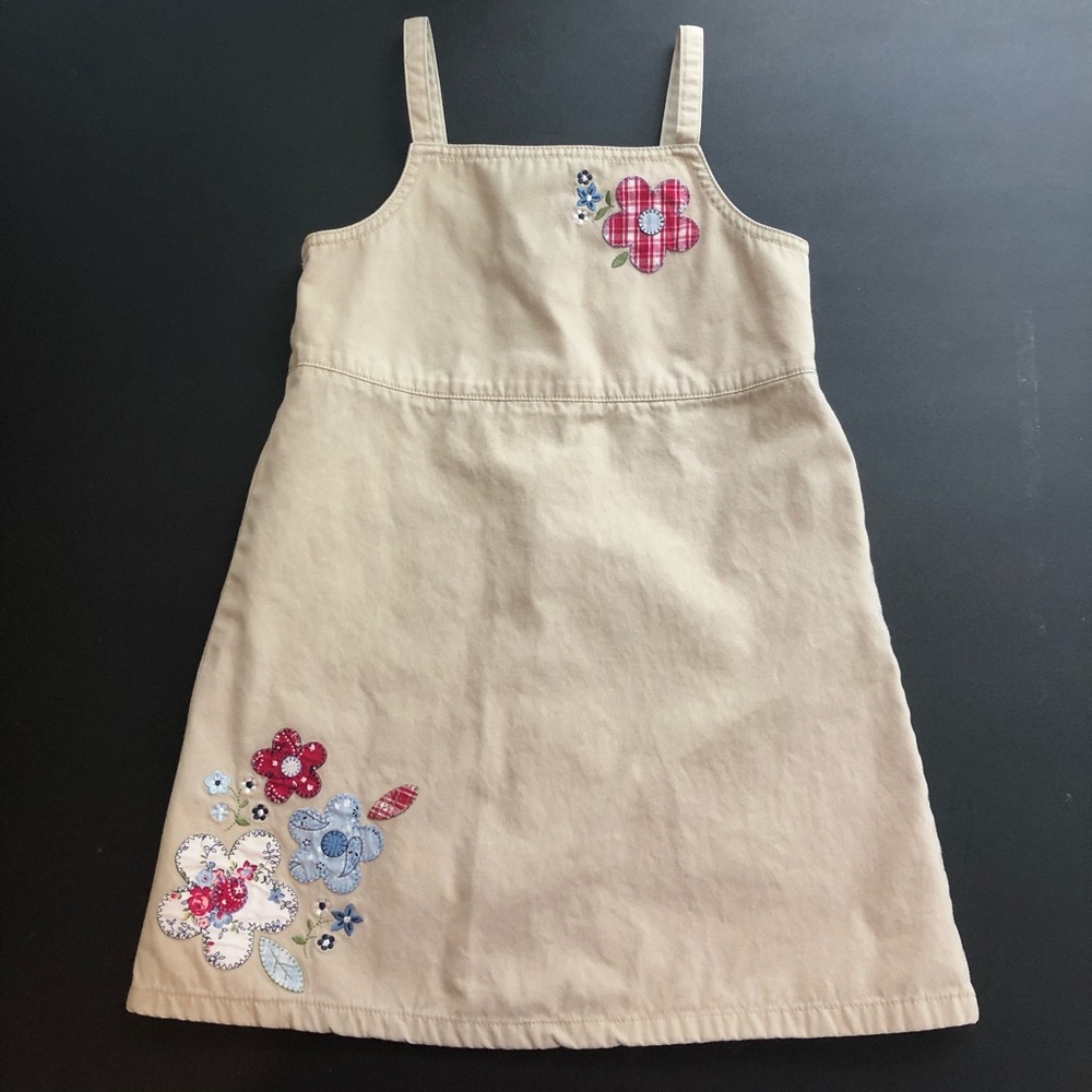 Gymboree Indian Summer Khaki Flower Jumper Sz 4 Yr